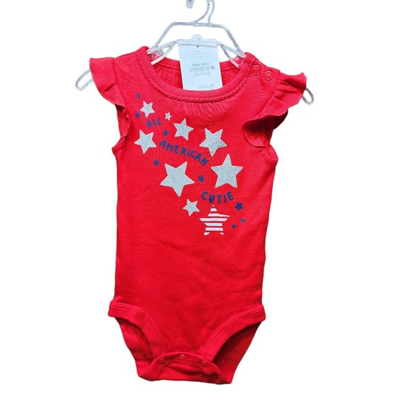 4th of July 3 Month Girl - All American Cutie - Onesis - NWT - Red White Blue - Picture 1 of 7